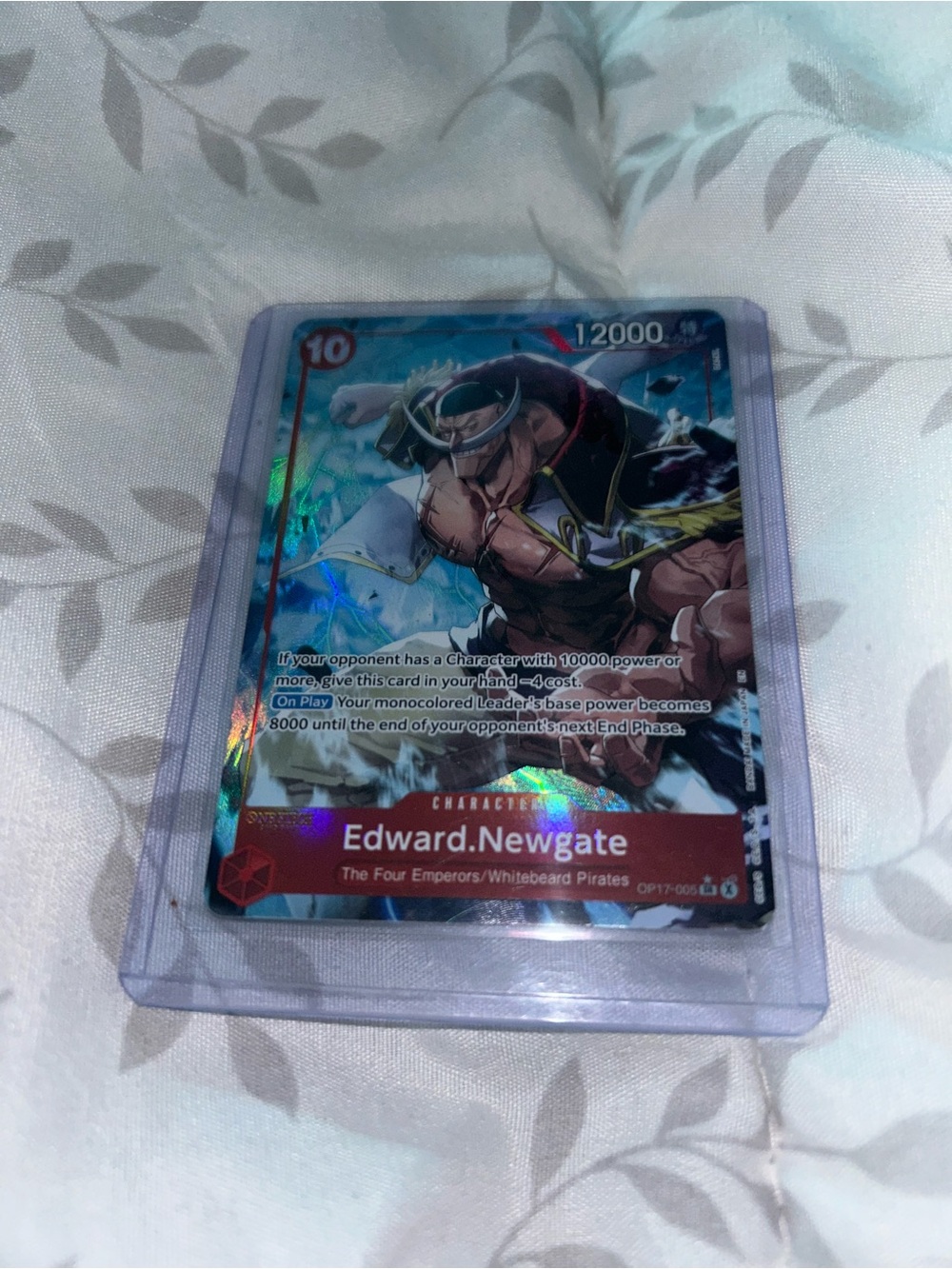 Onepiece Edward Newgate Holographic Card - Blue, Purple, Red